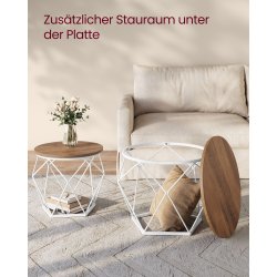 Sofabordsst - 2 sideborde - runde sofaborde - rustik brun