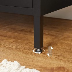 Opbevaringsskab - sk�nk rustik brun og sort st�l 76 x 40 x 80