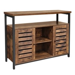 Sk�nk med skabe og hylder - rustik brun skab 100 x 35 x 80