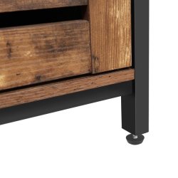 Sk�nk med skabe og hylder - rustik brun skab 100 x 35 x 80