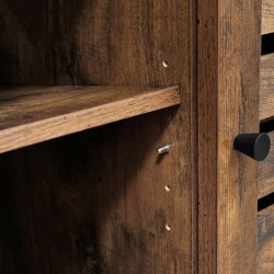 Sk�nk med skabe og hylder - rustik brun skab 100 x 35 x 80