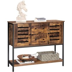 Sk�nk med skabe, skuffer og hylde - rustik brun 100 x 35 x 84,5