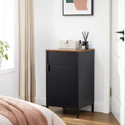 Opbevaringsskab - sk�nk rustik brun og sort st�l 42,5 x 40 x 76