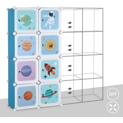 Opbevaringsskab - kubisk skab i plastik - plastikskab med 16 rum