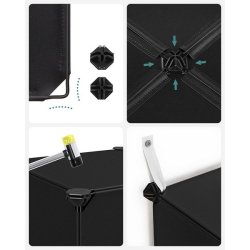 Opbevaringsskab - kubisk skab i plastik - plastikskab med 16 rum