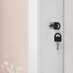 Smykkeskab med LED-lys - vghngt spejlskab til dr - hvid