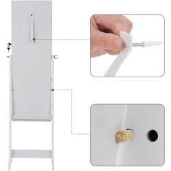 Smykkeskab med LED lys - spejlskab til smykker og makeup - hvid