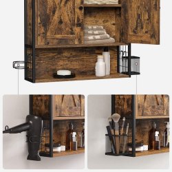 Badev�relsesskab - v�gh�ngt skab - rustik brun 60x60x16 cm