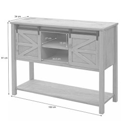 Kommode - m�rkegr� garderobe sk�nk med skyded�re - entrem�bel