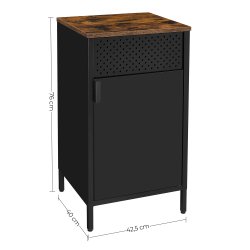 Opbevaringsskab - sk�nk rustik brun og sort st�l 42,5 x 40 x 76