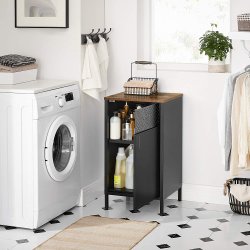 Opbevaringsskab - sk�nk rustik brun og sort st�l 42,5 x 40 x 76