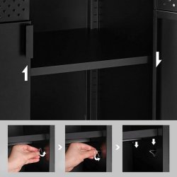 Opbevaringsskab - sk�nk rustik brun og sort st�l 76 x 40 x 80