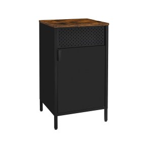 Opbevaringsskab - sk�nk rustik brun og sort st�l 42,5 x 40 x 76