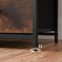 Kommode med 6 stofskuffer i industrielt design - rustik brun