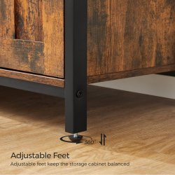 Sknk med vinreol, skabe og lger - rustik brun 100 x 35 x 81,4