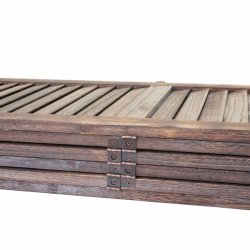 Skrmvg i brun antik vintage tr - rumdeler/foldevg 170 x 240 cm