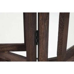 Skillev�g/foldesk�rm i brunt tr� med fotorammer - rumdeler 160 x 125 cm