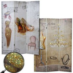 Sk�rmv�g/skillev�g - foldesk�rm/foldev�g Glitter Retro Fashion 180 x 120 cm