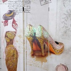 Sk�rmv�g/skillev�g - foldesk�rm/foldev�g Glitter Retro Fashion 180 x 120 cm