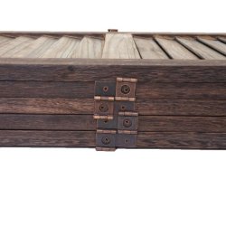 Skillev�g i antik vintage brun tr� - rumdeler/foldesk�rm 170 x 200 cm