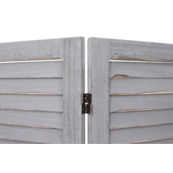 Rumdeler i antik vintage gr� tr� - skillev�g/foldesk�rm 170 x 160 cm