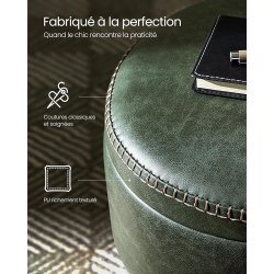 Puf med opbevaring - rund skammel - fodskammel - grn sde 32