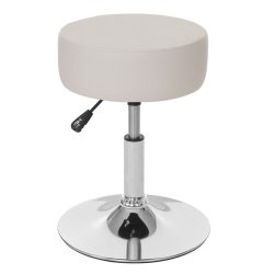 Skammel - hjdejusterbar taburet 35 cm - creme kunstlder