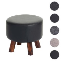 Skammel - taburet og fodskammel - sort kunstlder H38 x 42 cm