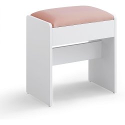 Skammel til sminkebord - b�nk til kosmetikbord - hvid