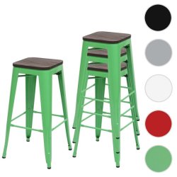 Barstole i metal med trsde - stabelbare barstole i stl - grnne uden ryg