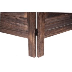 Skrmvg i brun antik vintage tr - rumdeler/foldevg 170 x 240 cm