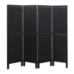 Rumdeler i antik vintage sort tr� - skillev�g/foldesk�rm 170 x 160 cm