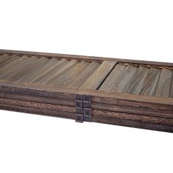 Rumdeler i antik vintage brun tr� - skillev�g/foldesk�rm 170 x 160 cm