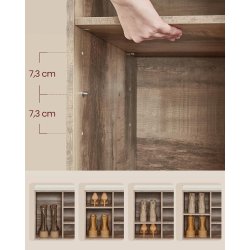 Skob�nk - siddeb�nk med skohylder - entreb�nk med skorum - brun