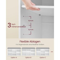 Skob�nk med skorum  - siddeb�nk med opbevaring - gr� og hvid