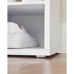 Skobnk - siddebnk med skohylder - entrebnk med skorum - hvid