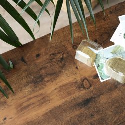 Skobnk med 2 hylder - siddebnk med skohylder - rustik brun