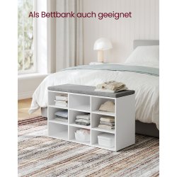 Skobnk - siddebnk med skohylder - entrebnk med skorum - hvid
