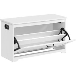 Skob�nk - siddeb�nk med skohylder - skoskab med b�nk - hvid
