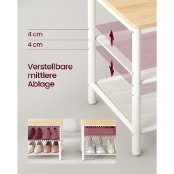 Garderobestativ til entre med bnk - tjstativ - hvid og brun