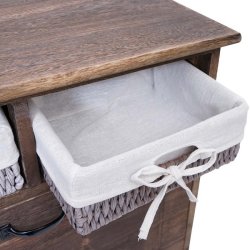 Skoskab med 2 skuffer 100 x 60 x 24 cm - brun skoreol til skoopbevaring