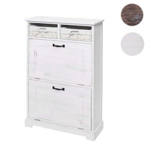 Skoskab med 2 skuffer 100 x 60 x 24 cm - hvid skoreol til skoopbevaring