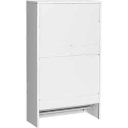 Skoskab med 2 skuffer - skoreol med 2 rum - hvid