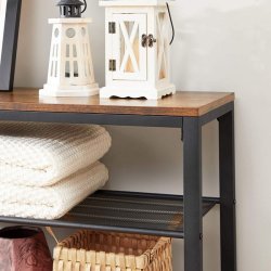 Skoreol med 5 hylder - skostativ med skohylder - rustik brun