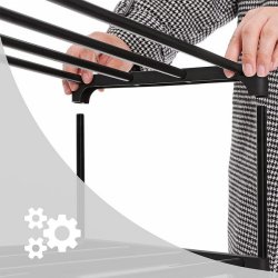 Skostativ - skoreol i sort metal med 3 hylder - 92 x 30,5 x 55