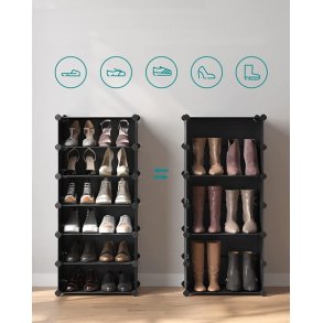 Skoreol - kubisk skoskab i plastik - skohylder med 10 skorum