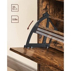 Skoskab med 2 skuffer - skoreol med 2 rum - rustik brun