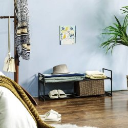 Skoreol - skostativ i sort metal med 2 hylder - 92 x 30 x 34