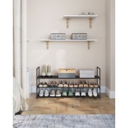 Skoreol - skostativ i sort metal med 3 hylder - 116 x 30 x 55