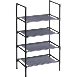 Skoreol - skostativ i metal med 4 gr stofhylder - 45x28x80